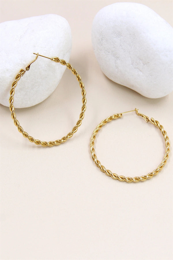 Julie| Boucle D'oreille Creole En Acier Inoxydable