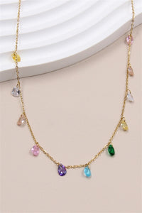Collier "Séréna" – L'Élégance Cristalline aux Reflets Envoûtants -goutte-cristal-de-verre-en-acier-inoxydable_multicouleur